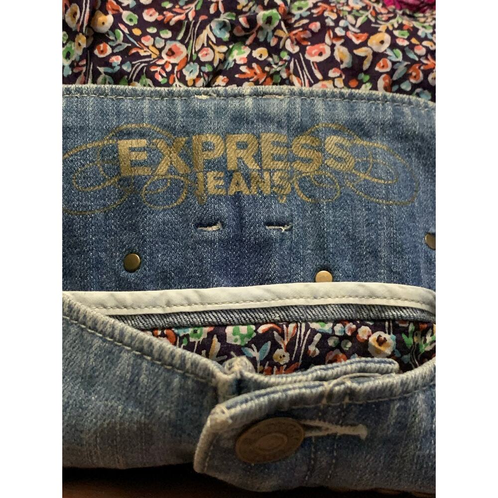 Express Jeans Floral Bejeweled Mini Skirt sz 10 - Picture 12 of 12